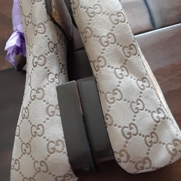 GUCCI..VINTAGE..SQUARE TOE LOGO LOAFER - Picture 6 of 7